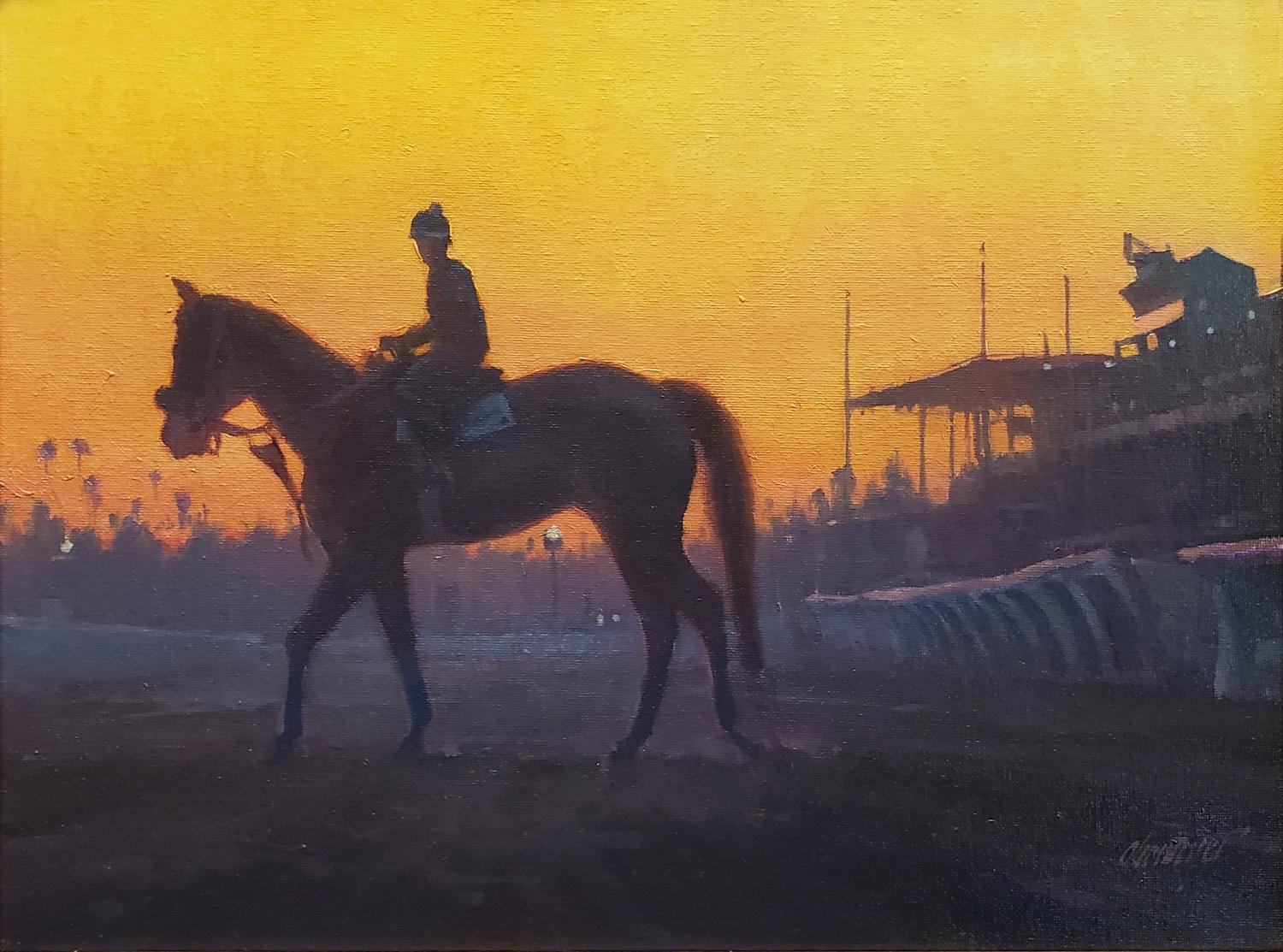 Santa Anita Dawn - Painting by Michael Obermeyer