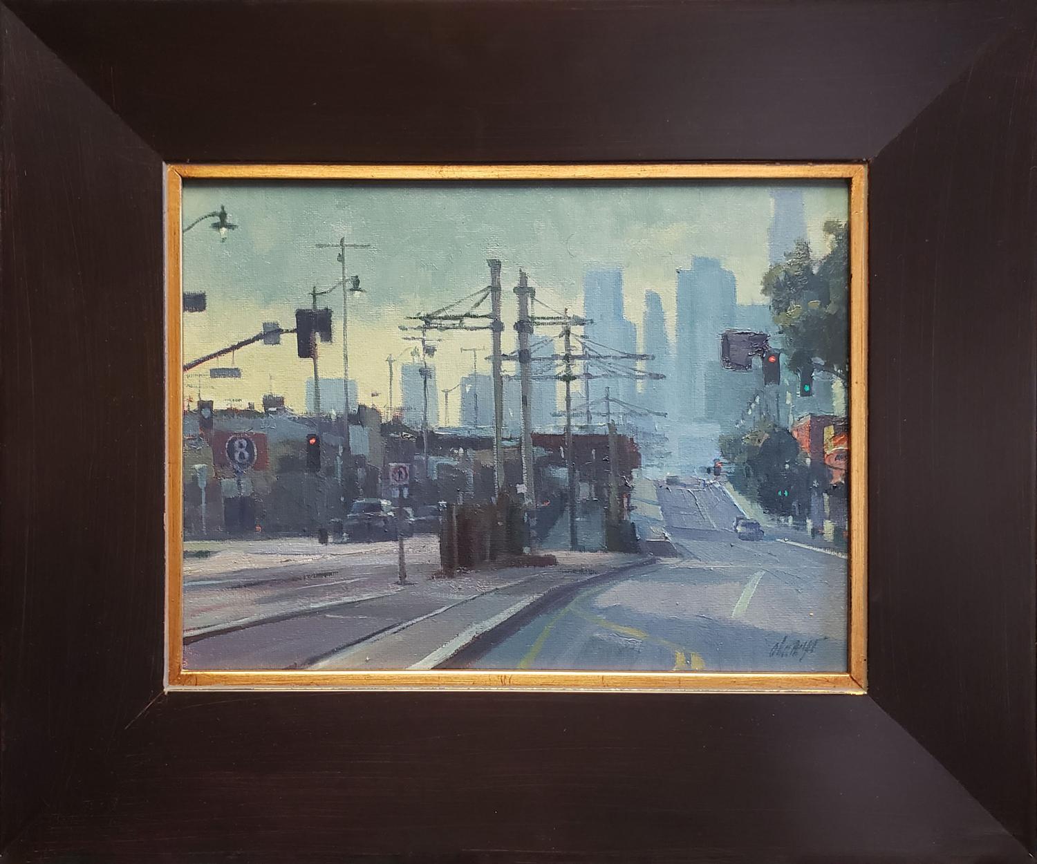 The Pico/ Aliso Station; First St., Los Angeles - Painting by Michael Obermeyer