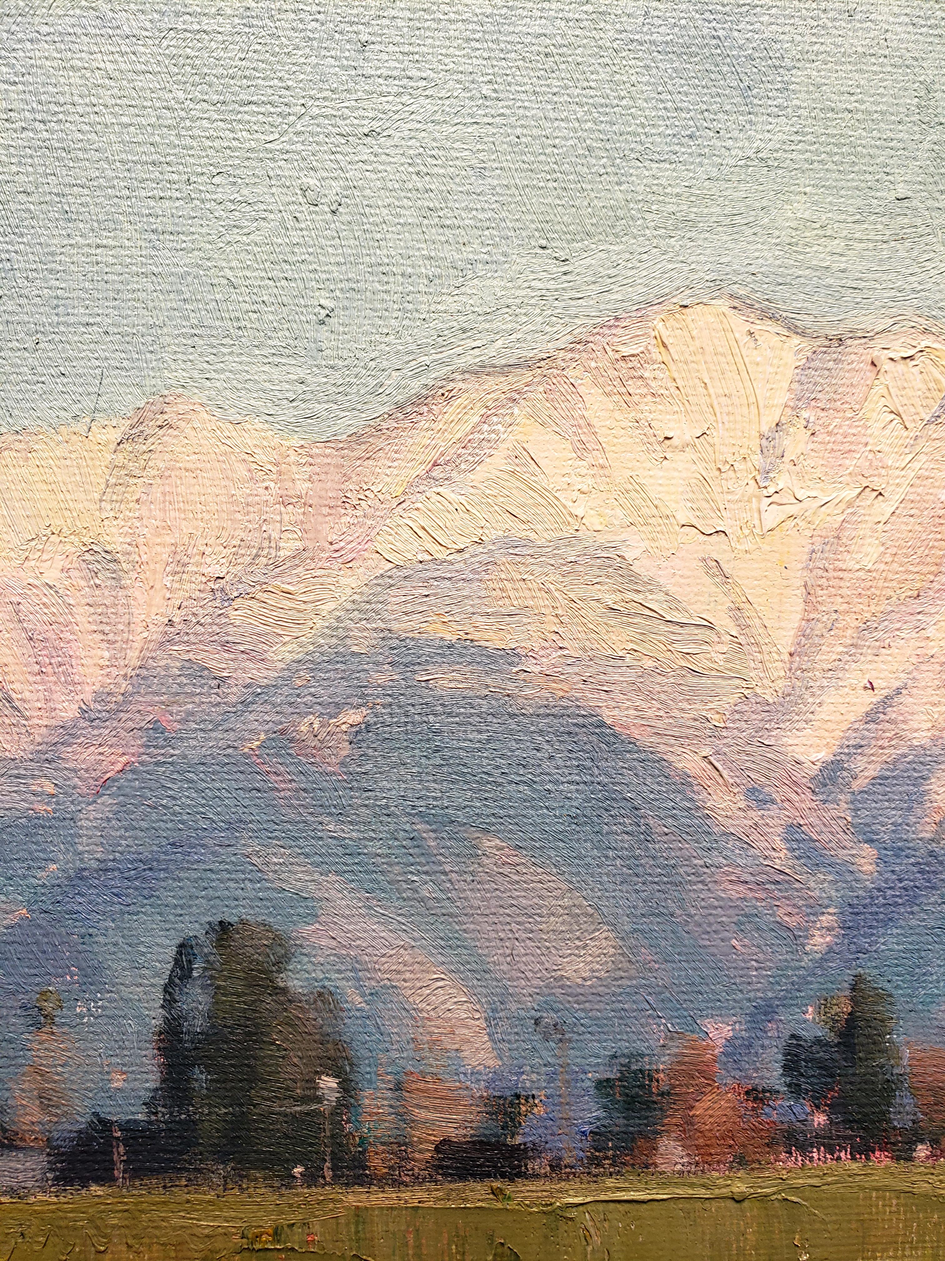 Fine 21st Century Impressionist Landscape Painting - Winter Ranches im Angebot 2