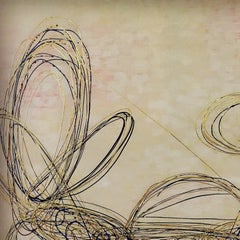 Slinky Fight, Abstract Painting, American Artist, Oil, Mixed Media, Metallic Leaf