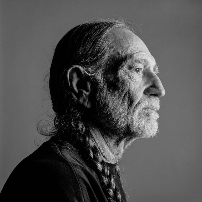 Michael O'Brien Black and White Photograph - Willie Nelson, Spicewood, Texas