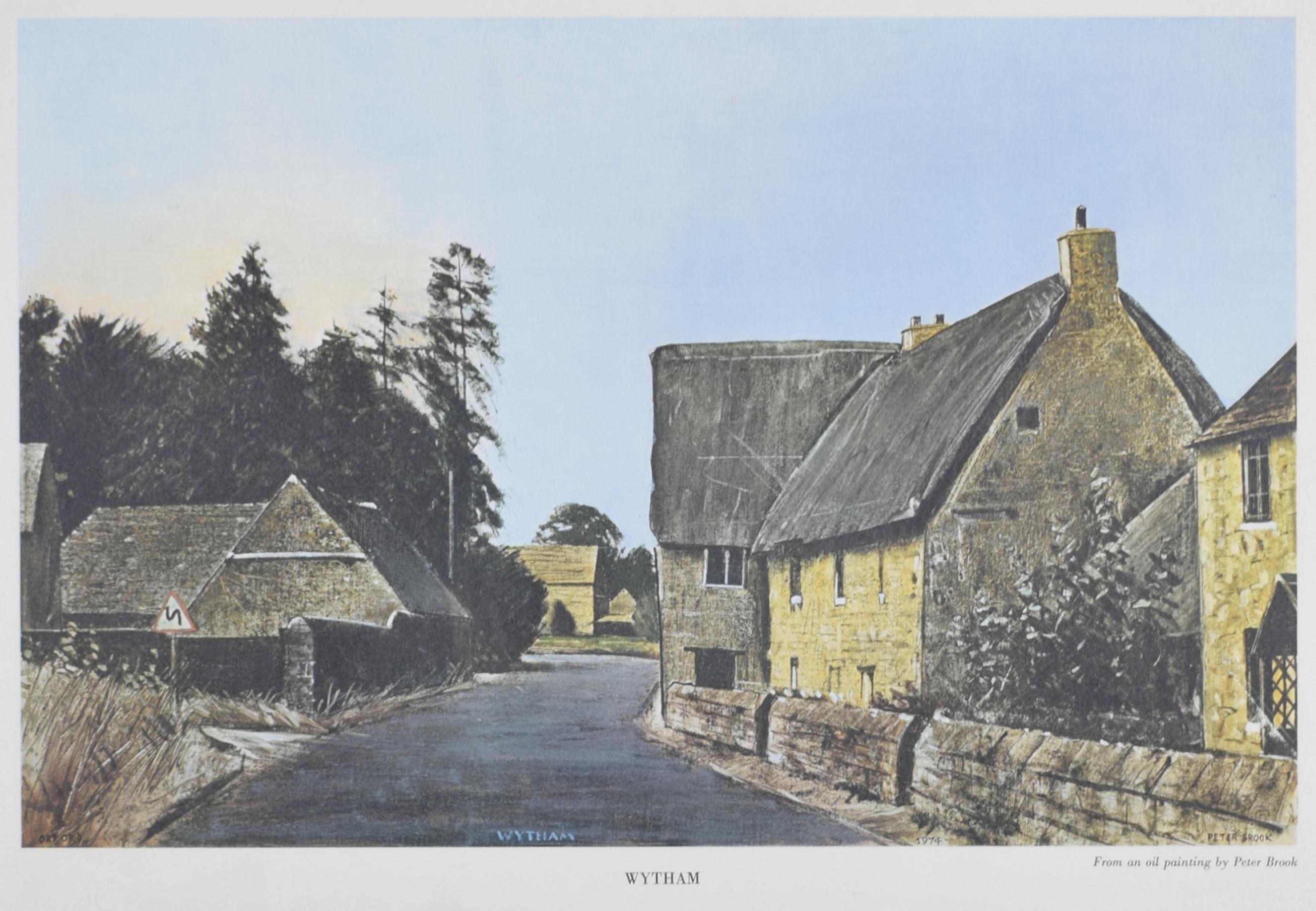 Wytham, Oxfordshire Oxford Almanac 1975 lithograph after Peter Brooke - Print by Michael Oelman