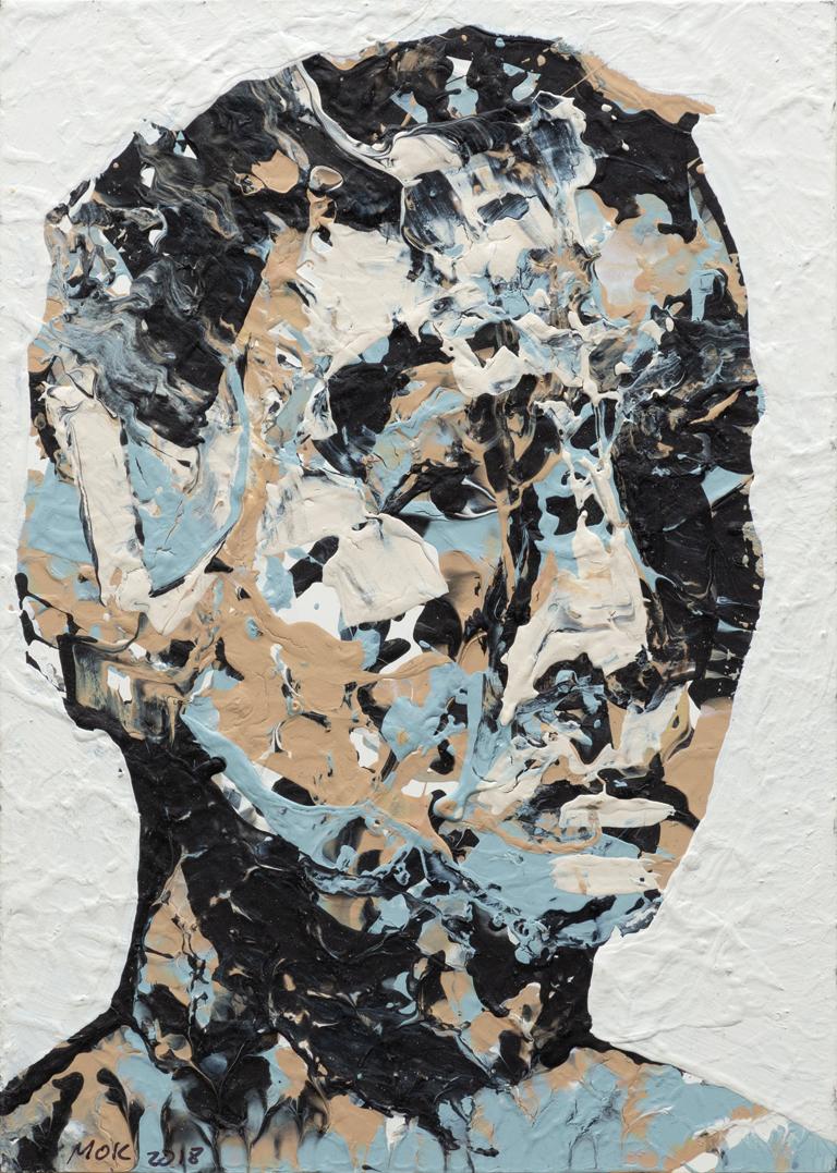 Michael O'Keefe Figurative Painting - Faces which Ring with Refuge 5