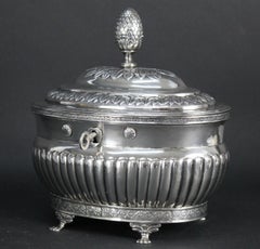 Michael Olof Barkman 1832, Varberg Sweden, Jewelry or Sugar Box in Silver