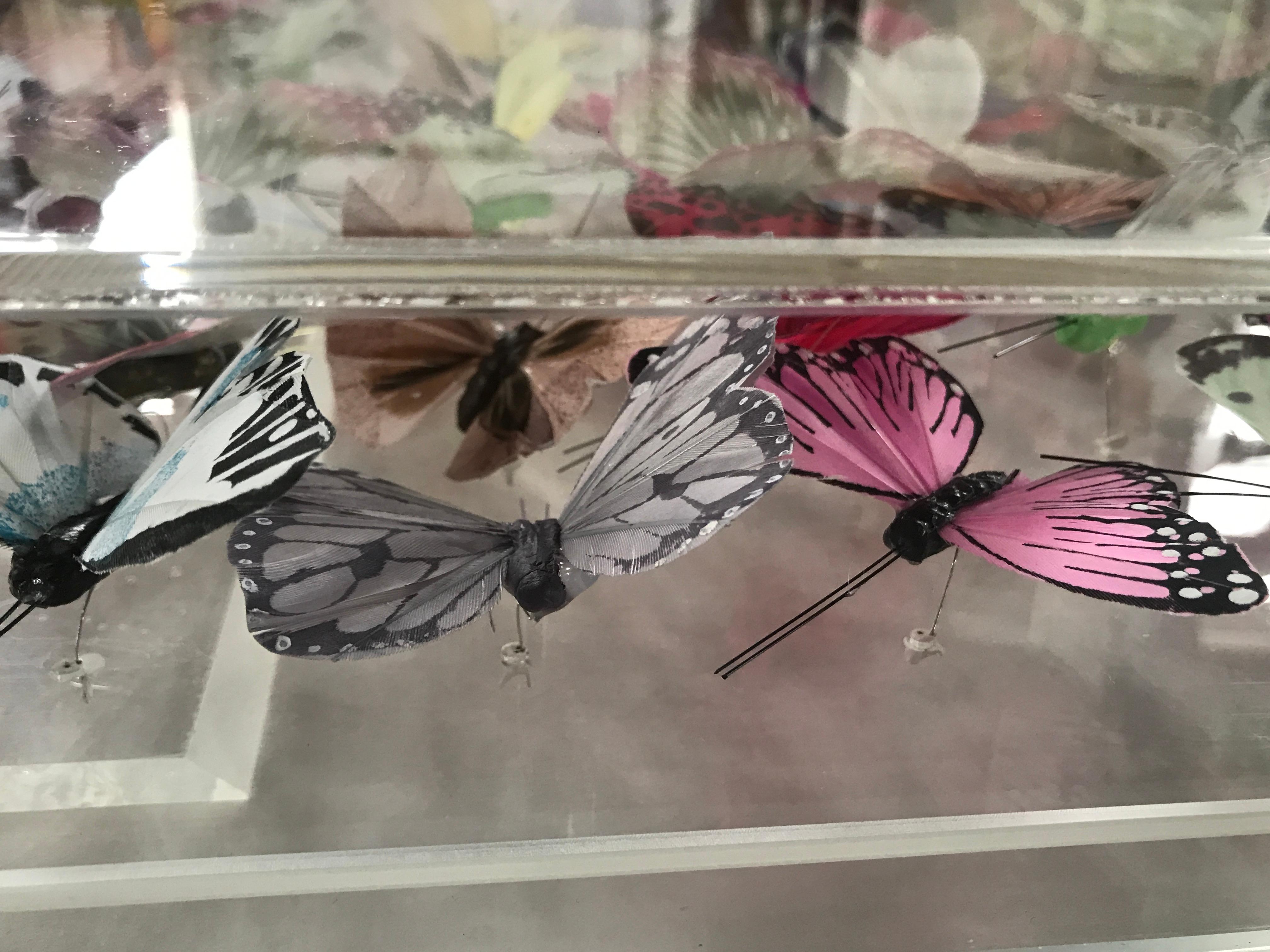 Melange II, art déco, abstrait, papillons, plumes, Contemporary, nature en vente 4