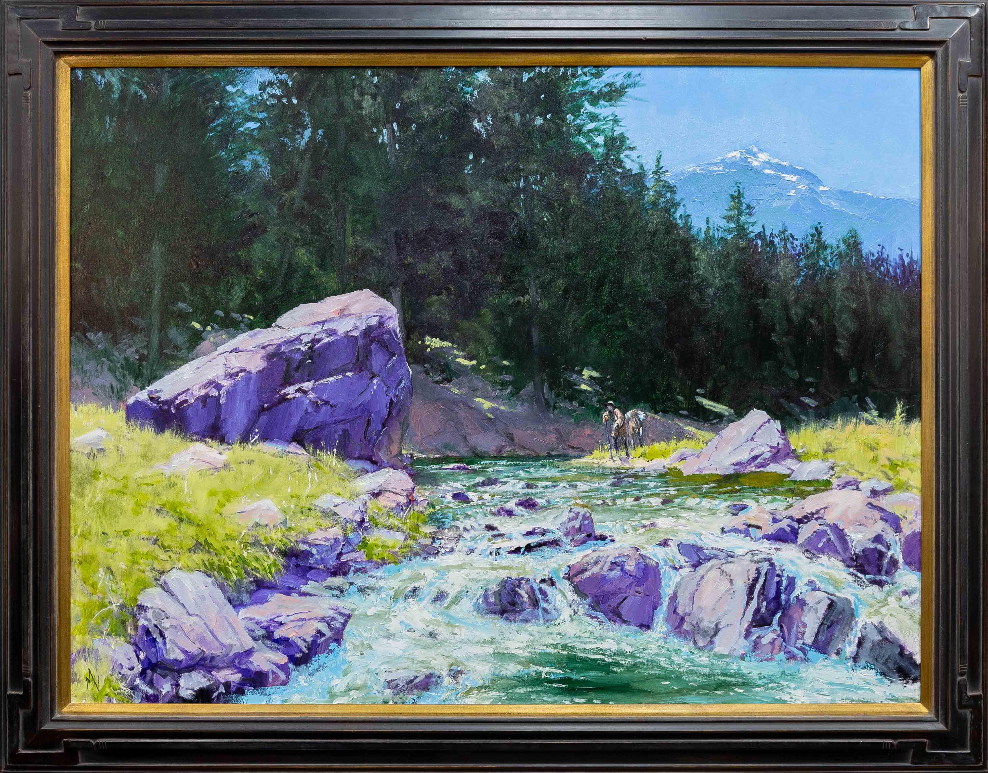 Michael Untiedt Landscape Painting - I Came to Where the Lone Pilgrim Lay, River Landscape Oil on Canvas, Western Art