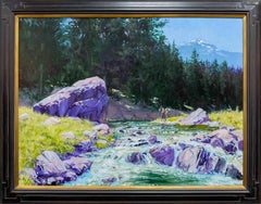 I Came to Where the Lone Pilgrim Lay, River Landscape Oil on Canvas, Western Art