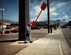 Man and Red Arrow - Color Print on Hahnemuhle Paper