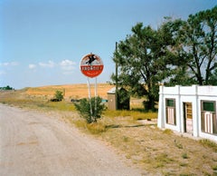 Roadsign and Field, 1989 - Color Photographic Print on Hahnemuhle Paper