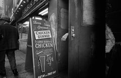 Vintage Sandwich Board in Street - Michael Ormerod, 20th Century, America, Surreal
