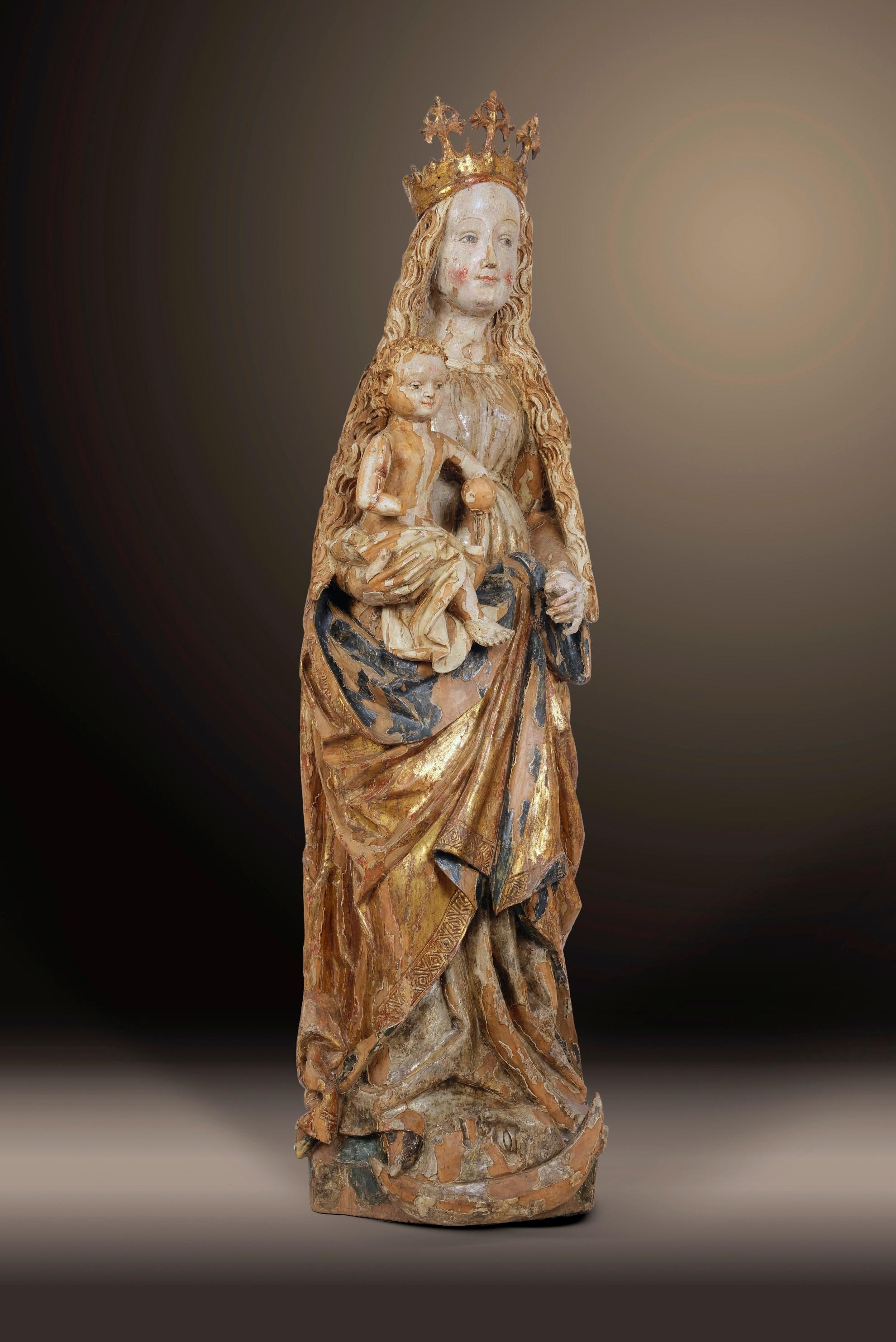 CRESCENT MOON MADONNA - Sculpture by Michael Pacher