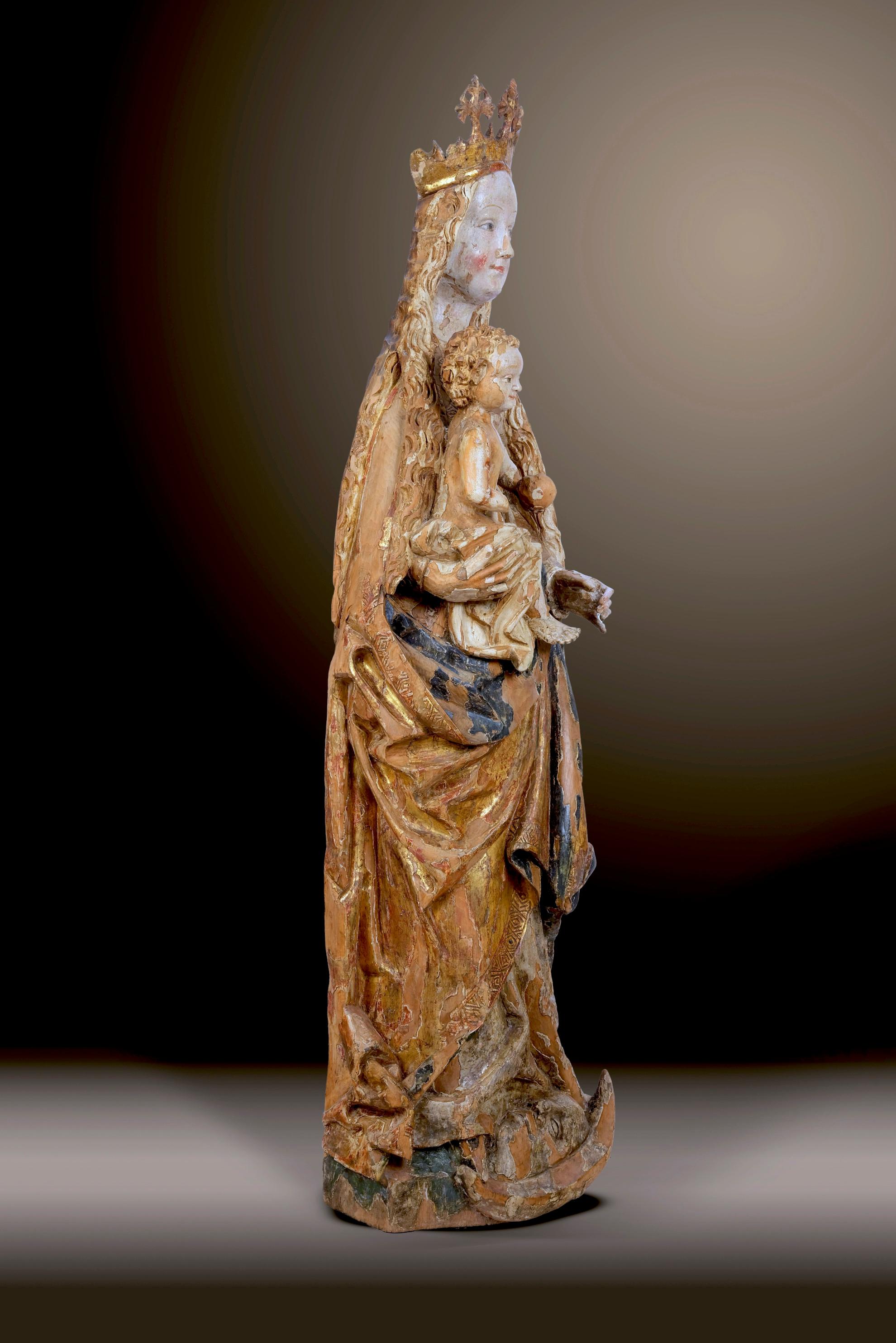 CRESCENT MOON MADONNA - Gothic Sculpture by Michael Pacher