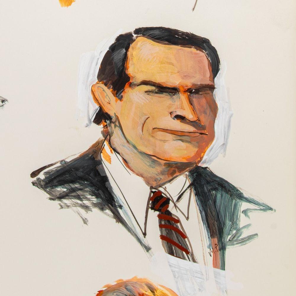 Celebrity Caricature Compositions, 2 - Contemporary Painting by Michael Paraskevas