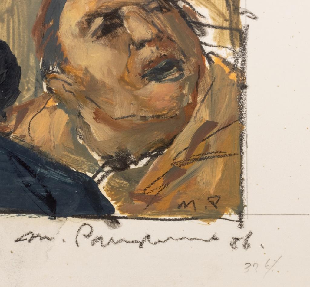 Michael Paraskevas Protesta Acrílico sobre papel, 1986 en venta 2