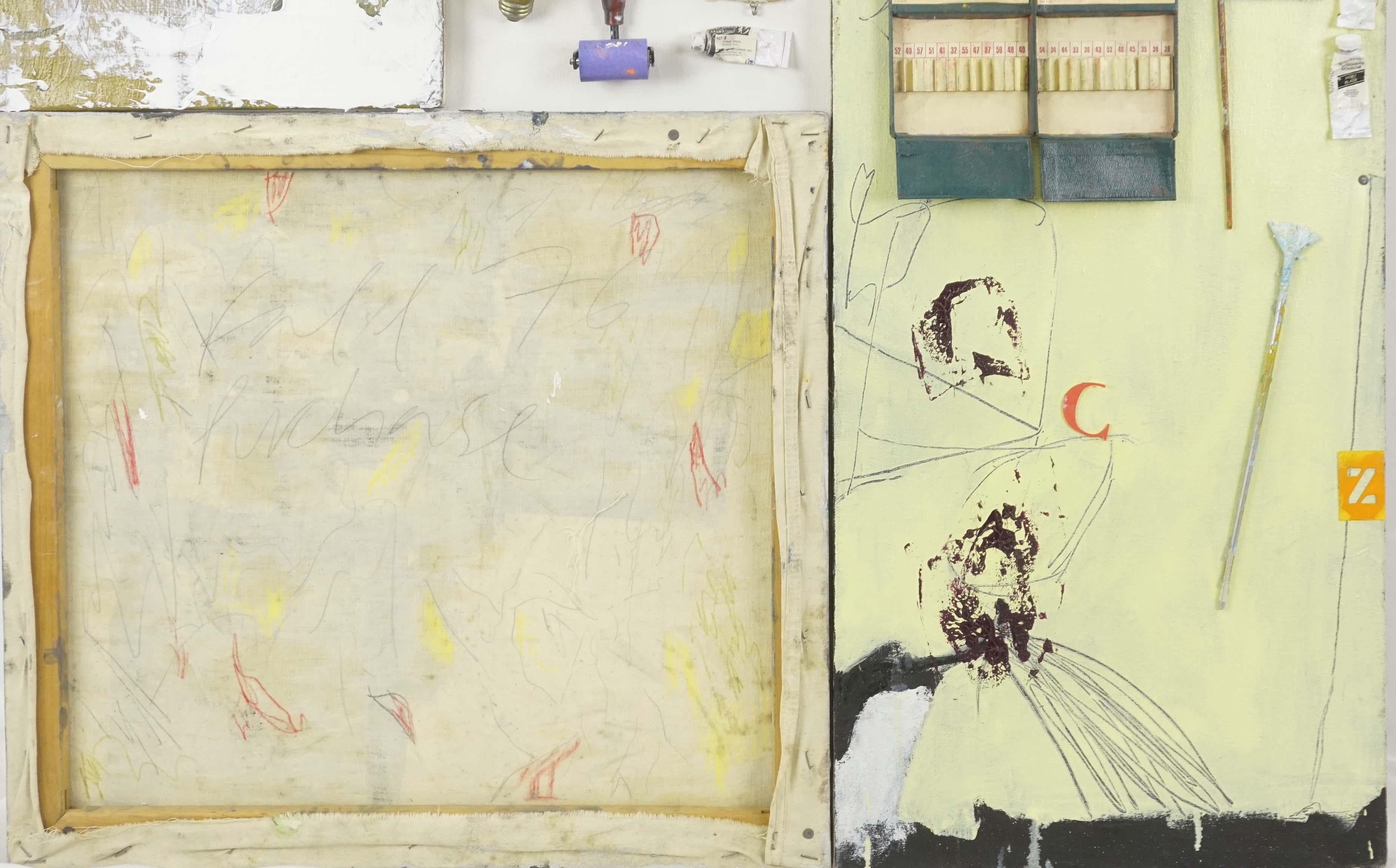 Assemblage abstrait de Michael Pauker - Expressionnisme abstrait Painting par Michael Pauker 