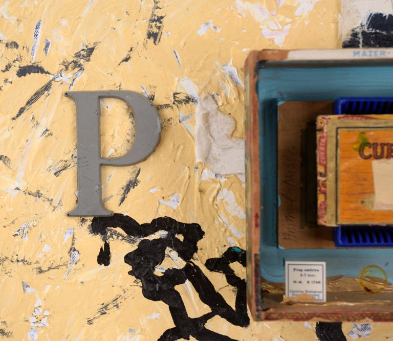 Assemblage with Cigar Box and the Letter P For Sale 2