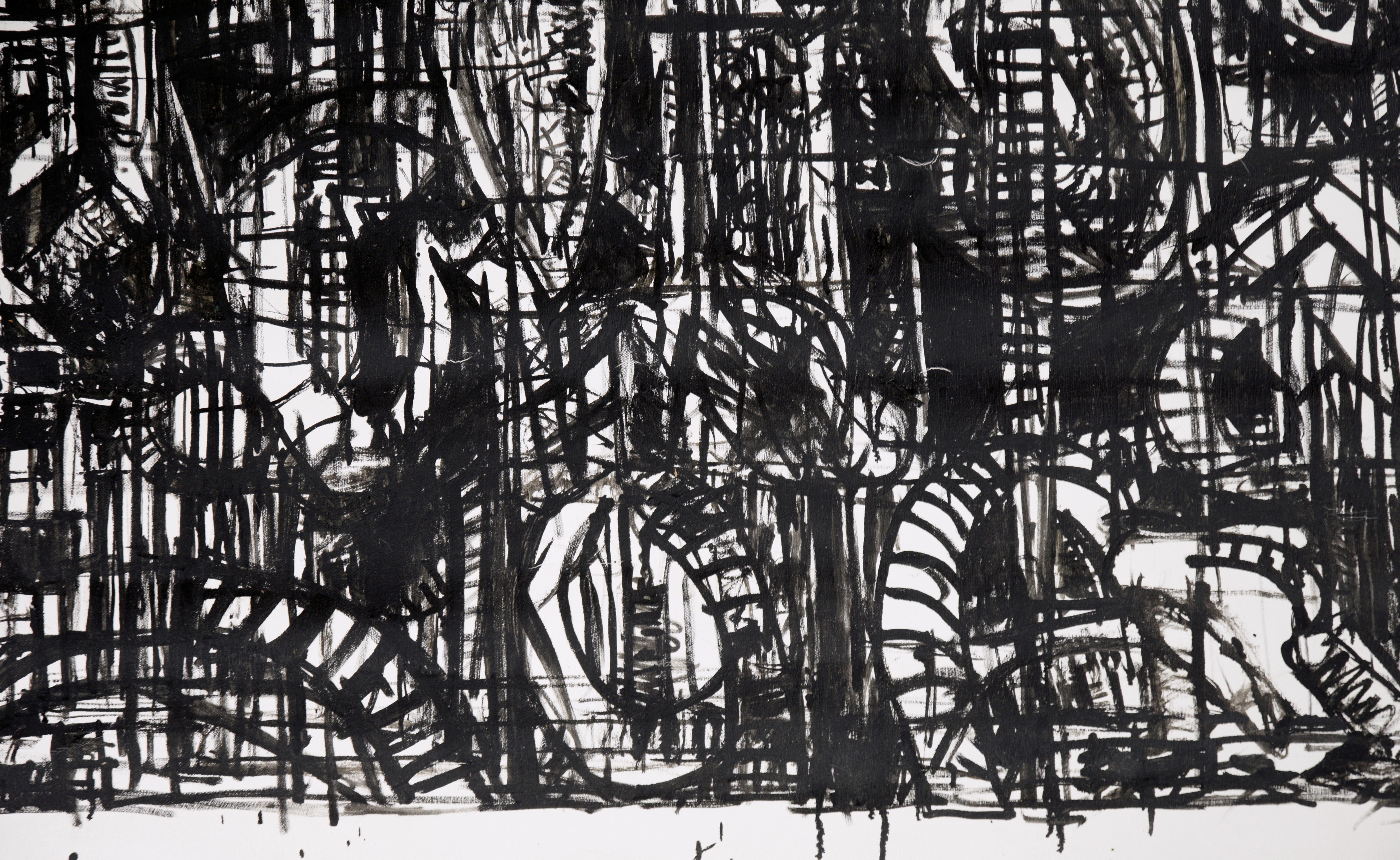 Black and White Abstract Cityscape For Sale 3