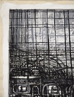 Black and White Abstract Cityscape