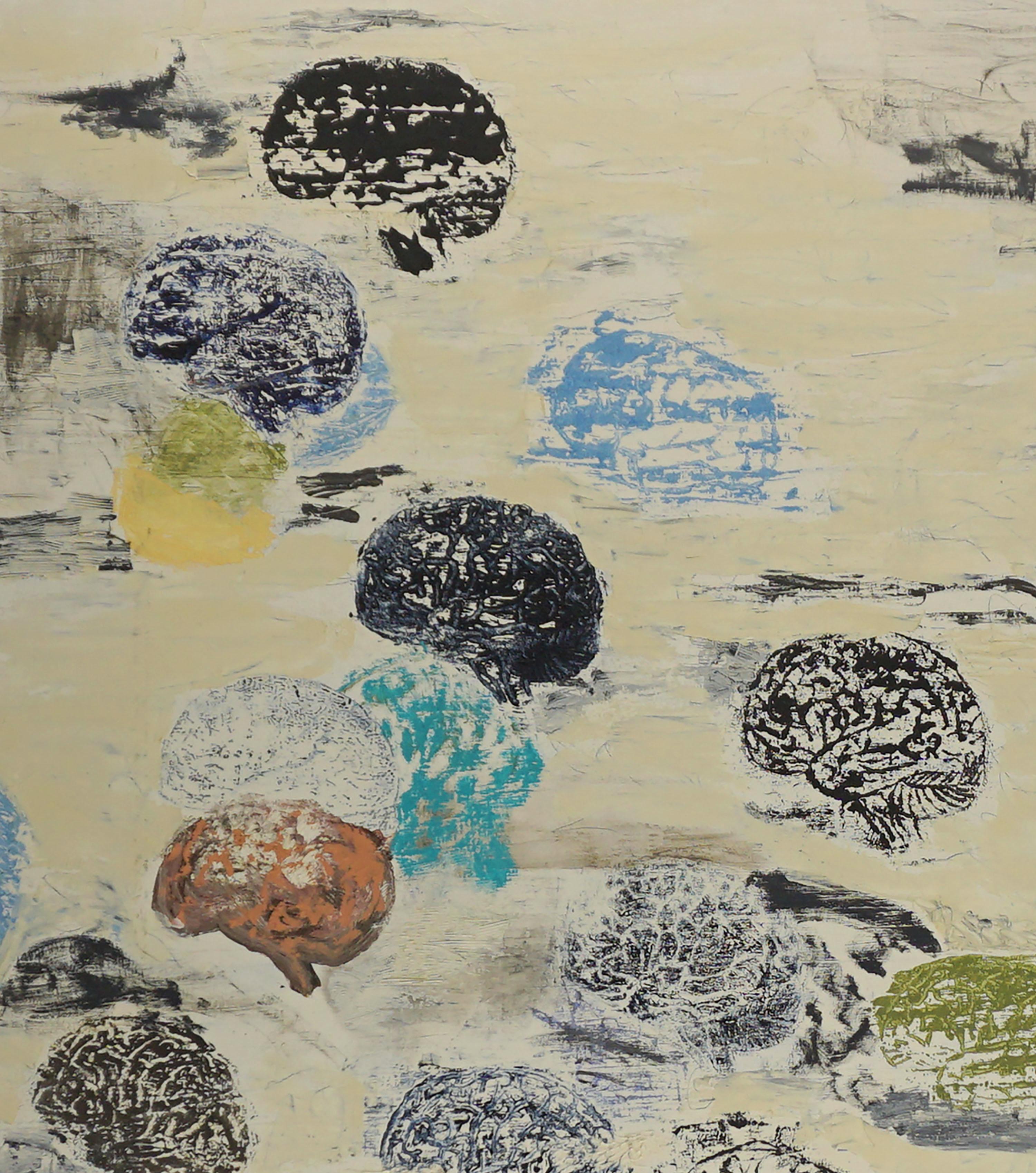 Brainiac 1 Estratto - Abstract Painting Beige di Michael Pauker 
