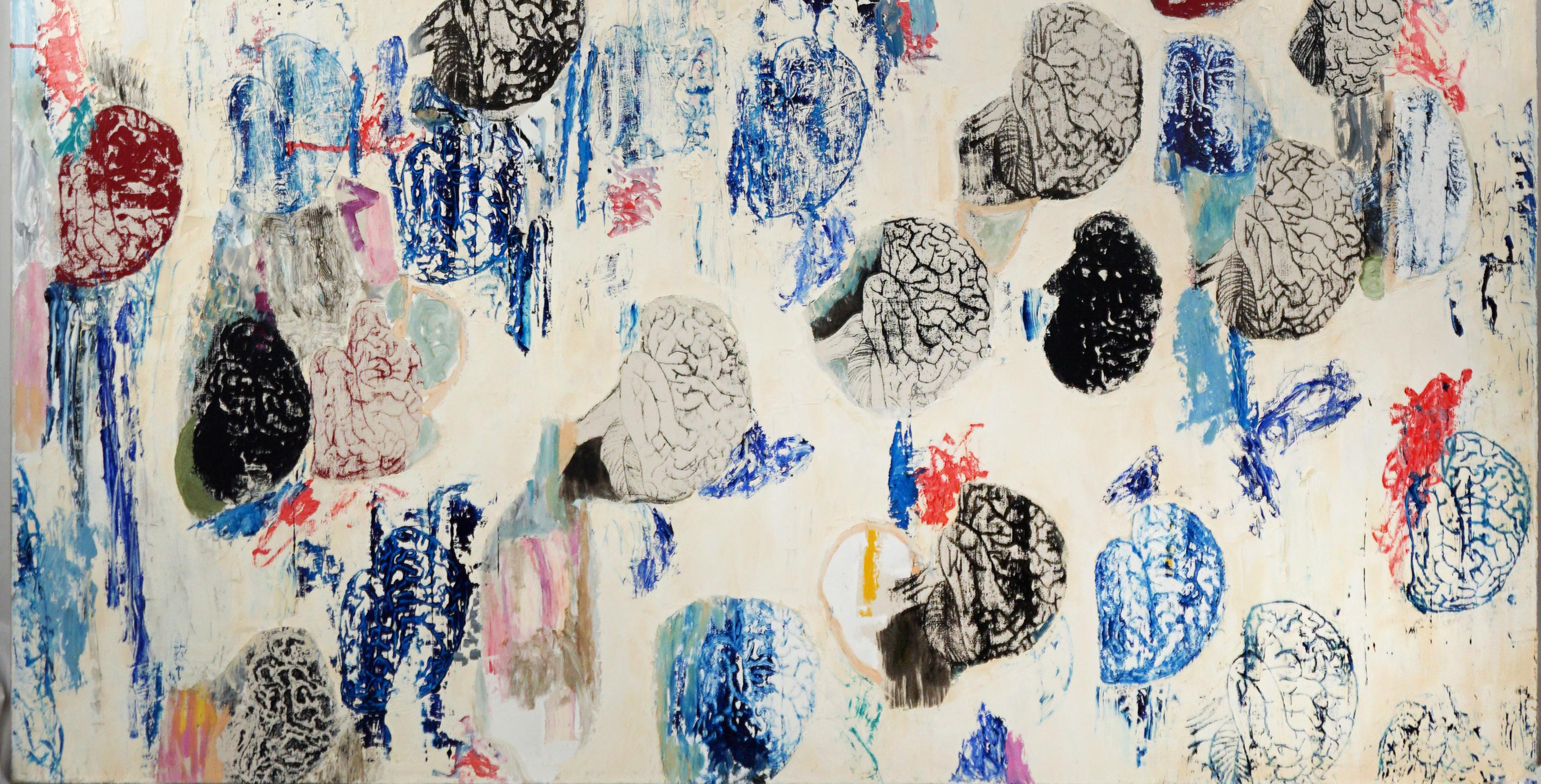 Brainiac II Estratto - Abstract Painting Grigio di Michael Pauker 