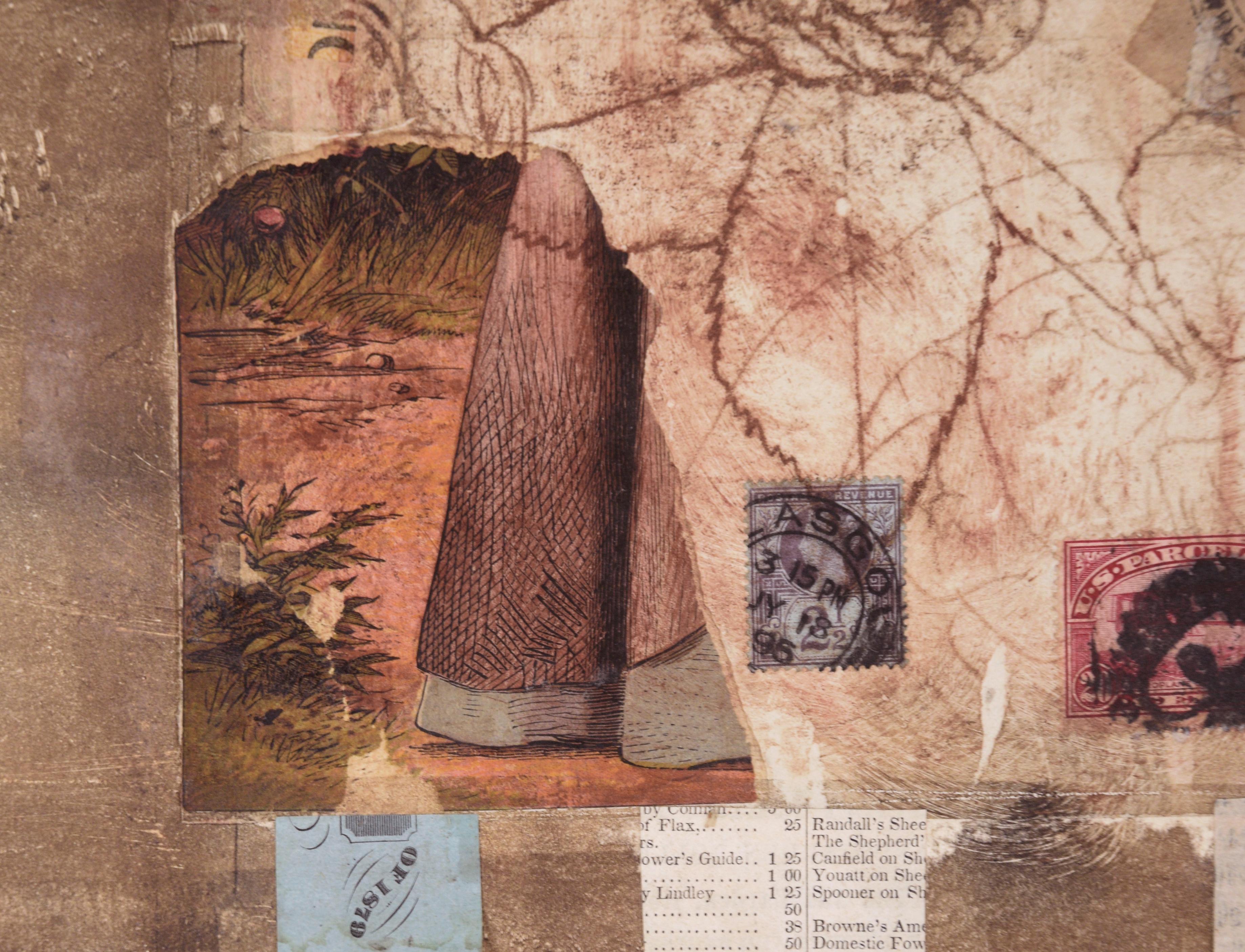 Hivatalo - Chine Colle Monoprint con collage in vendita 2