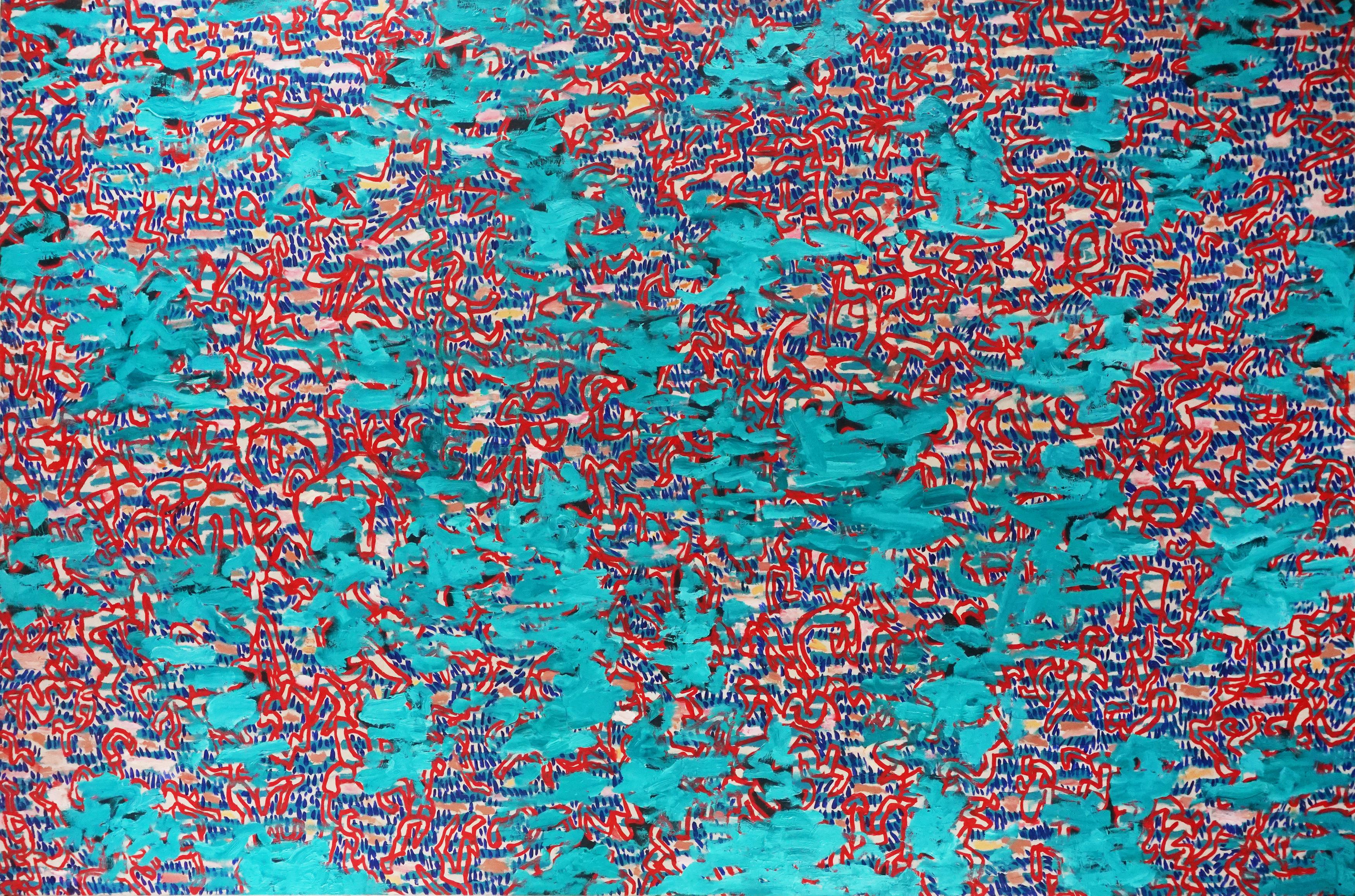 Michael Pauker  Abstract Painting - Large Scale Contemporary Aqua Culture