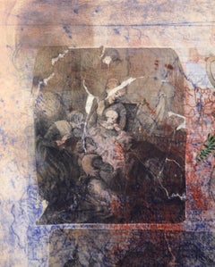 "Linen Starch" - Chine Colle Monoprint with Collage