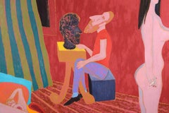 "The Red Studio" - Surreal Figurative Interior Scene