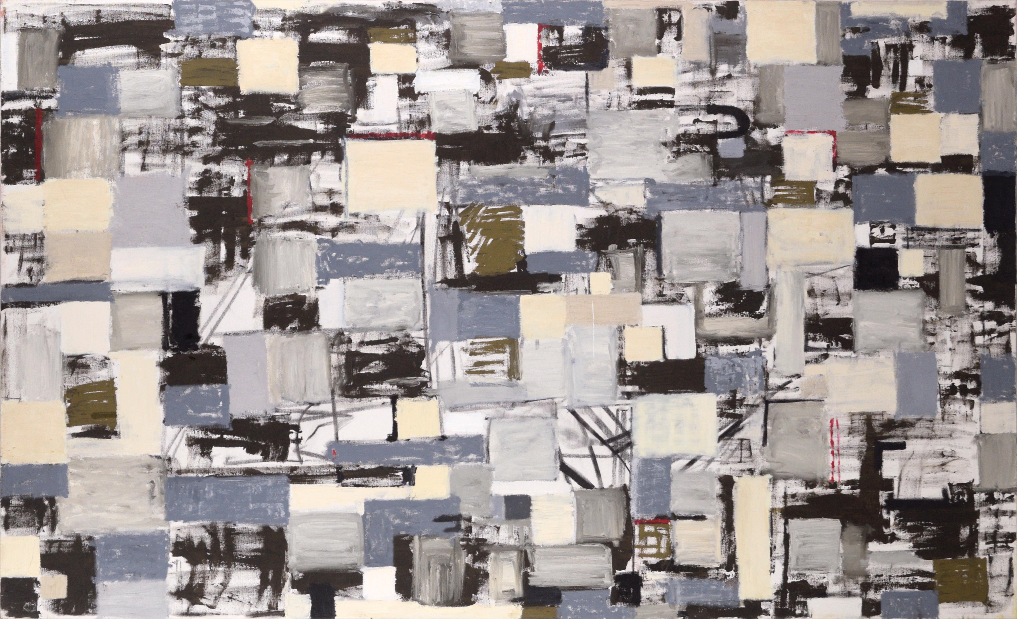 Urban Geometric Abstract - Painting by Michael Pauker 