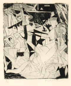 Cubist Abstract Etching