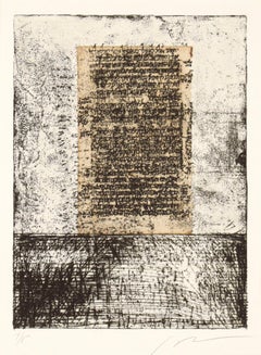 The Monolith - Abstract Etching with Applied Paper