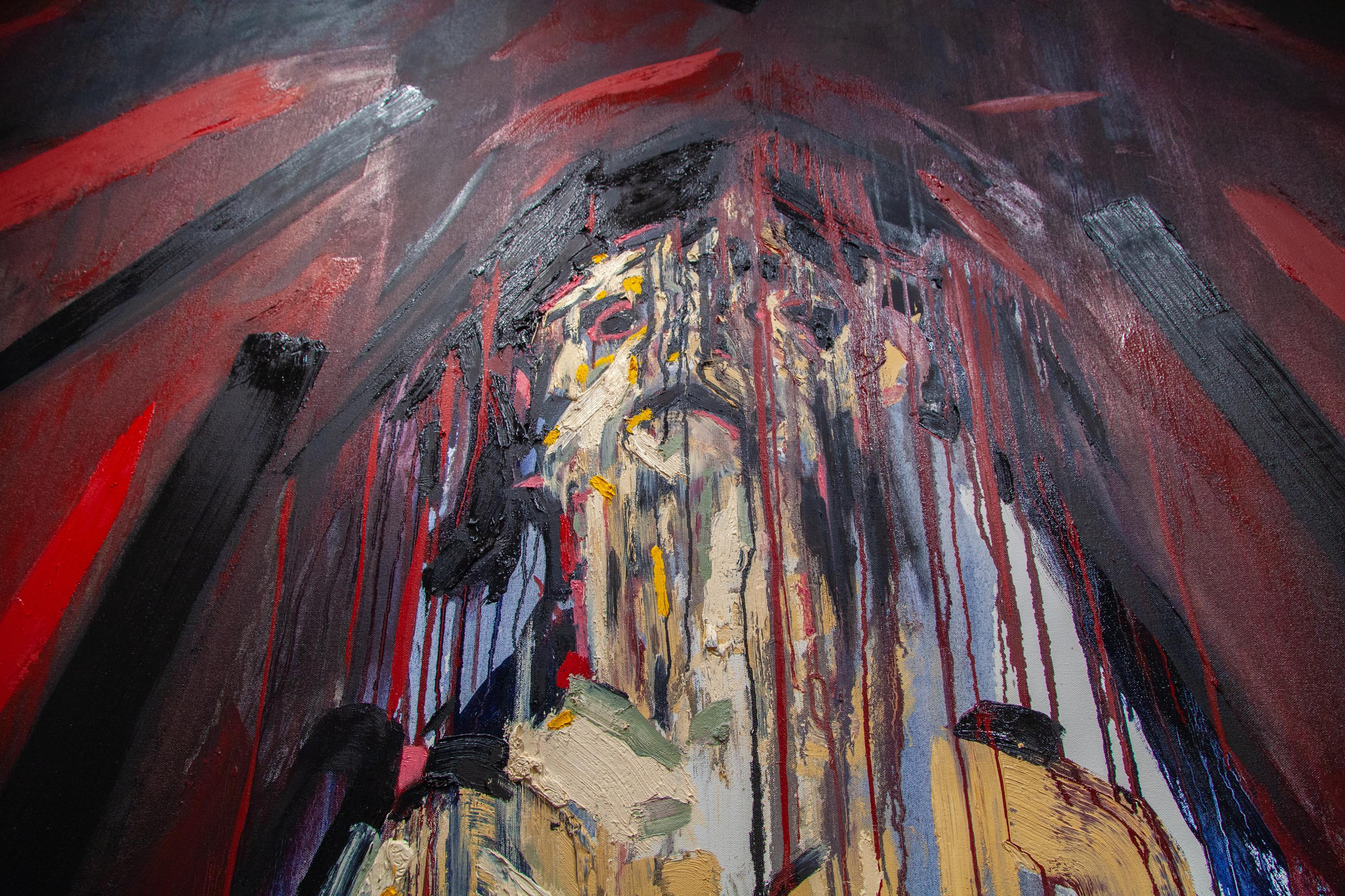 Incroyable œuvre d'art figurative abstraite à grande échelle HUMAN ATMOSPHERE 3 - Painting de Michael Pemberton