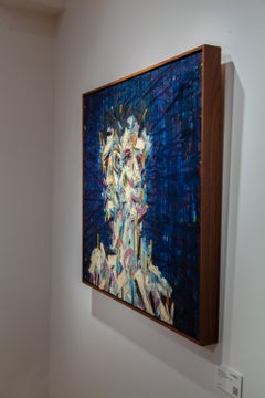 Oil painting impasto double portrait love hate