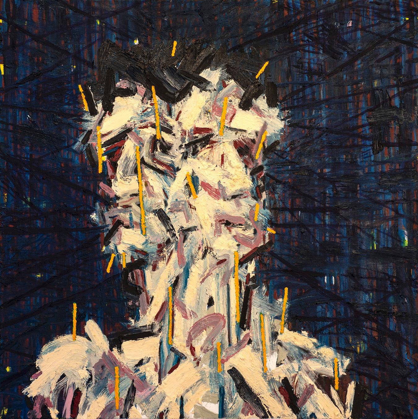 Michael Pemberton Figurative Painting – HUMAN ATMOSPHERE 6 – preisgekrönter zeitgenössischer aufstrebender Künstler, Öl auf Leinwand