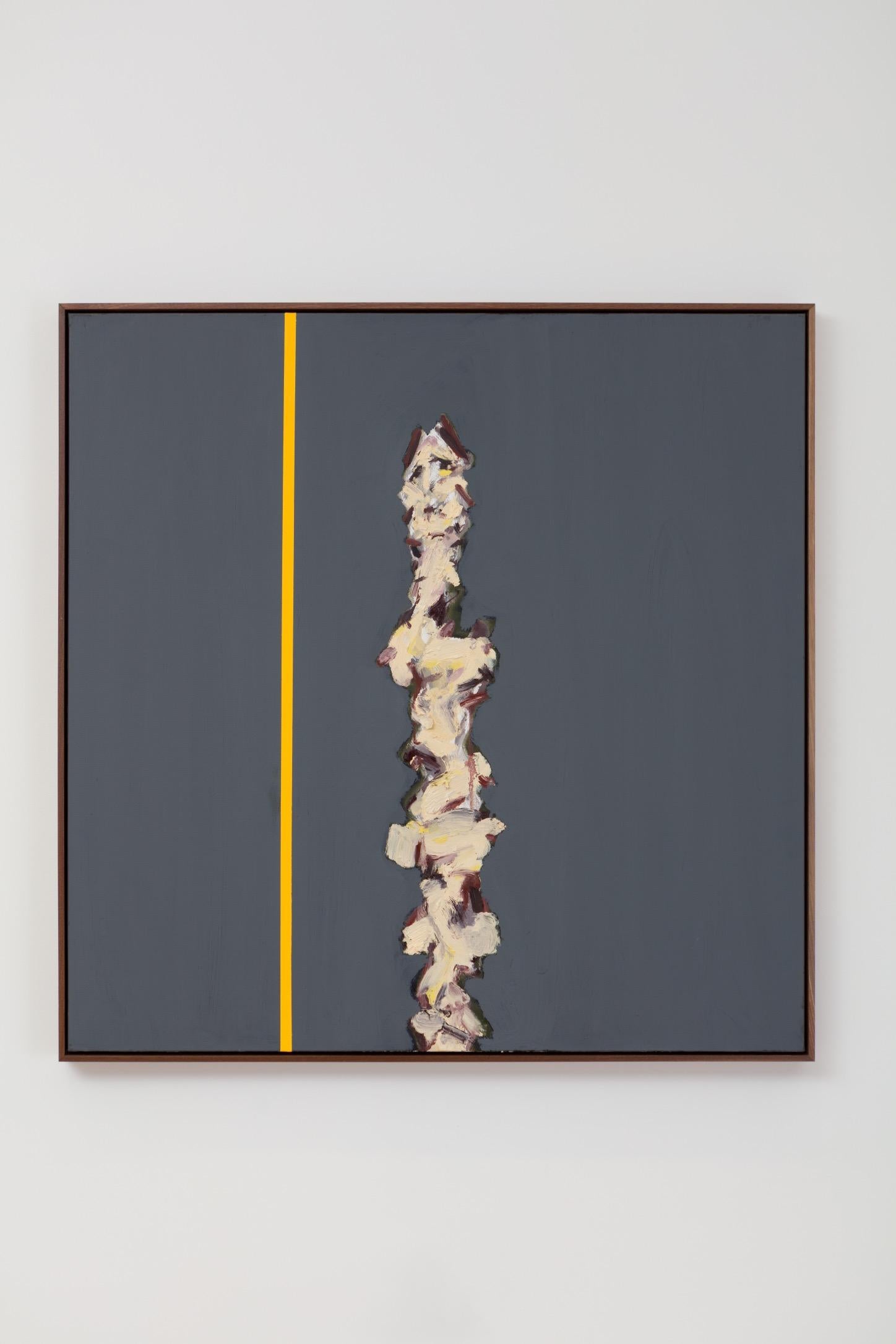 Human Frequency 6 - Contemporary Artwork, Oil on Canvas - Gray Figurative Painting by Michael Pemberton