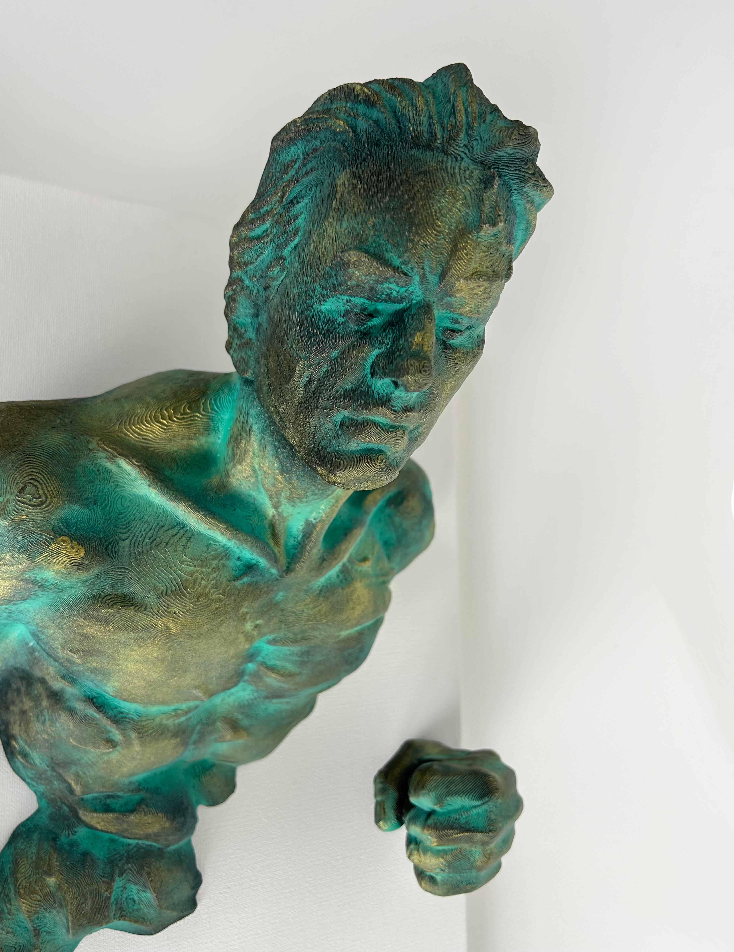 Moulage Michael Perez Figurative Dimentionial Wall Sculpture in Resin on Canvas, 2025 en vente