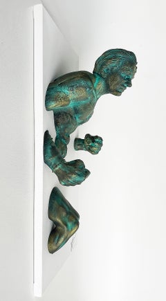 Michael Perez Figurative Dimentionial Wall Sculpture in Resin on Canvas, 2025
