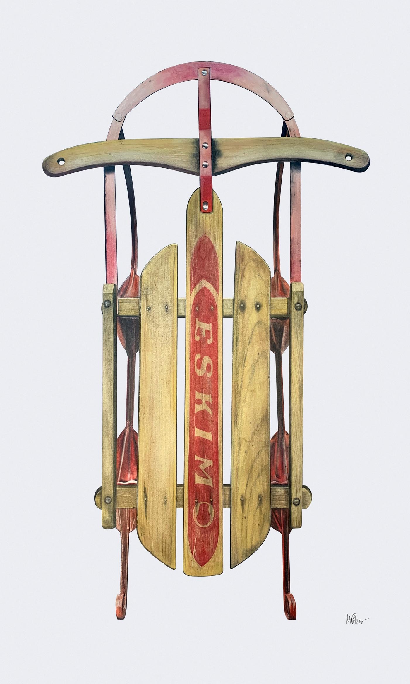 Michael Pitzer Abstract Painting - 1950s Eskimo Sled