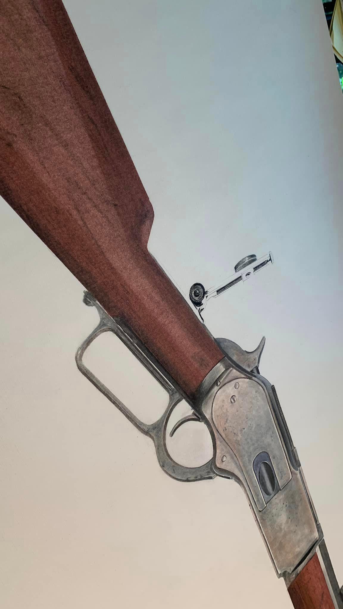 Winchester 1876 - Abstrait Painting par Michael Pitzer