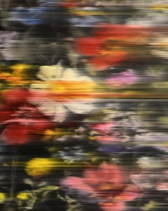 "Enjoy Yourself, After Richter 1" fleurs, botanique, coloré, noir, abstrait