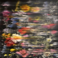 "Enjoy Yourself, After Richter 1" fleurs, botanique, coloré, noir, abstrait