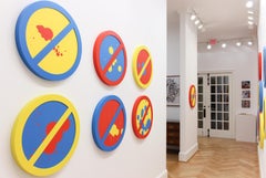 "No Porten (Red on Yellow)" - conceptual art, wall sculpture - Lawrence Weiner