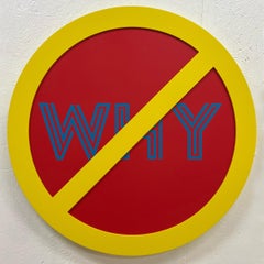 « No Why (Blue on Red) » - art conceptuel, sculpture murale - Lawrence Weiner