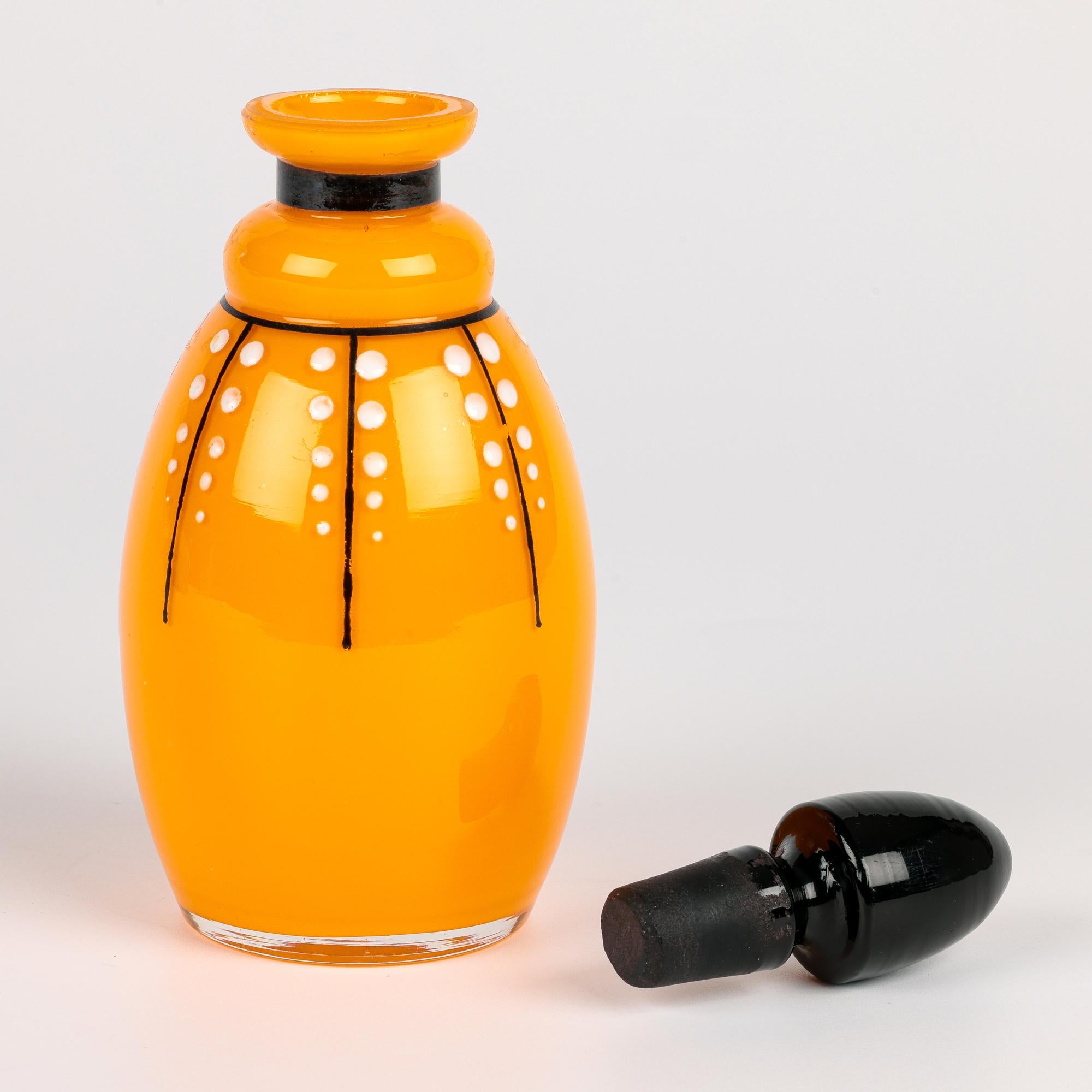 Austrian Michael Powolny Art Deco Tango Art Glass Scent Bottle