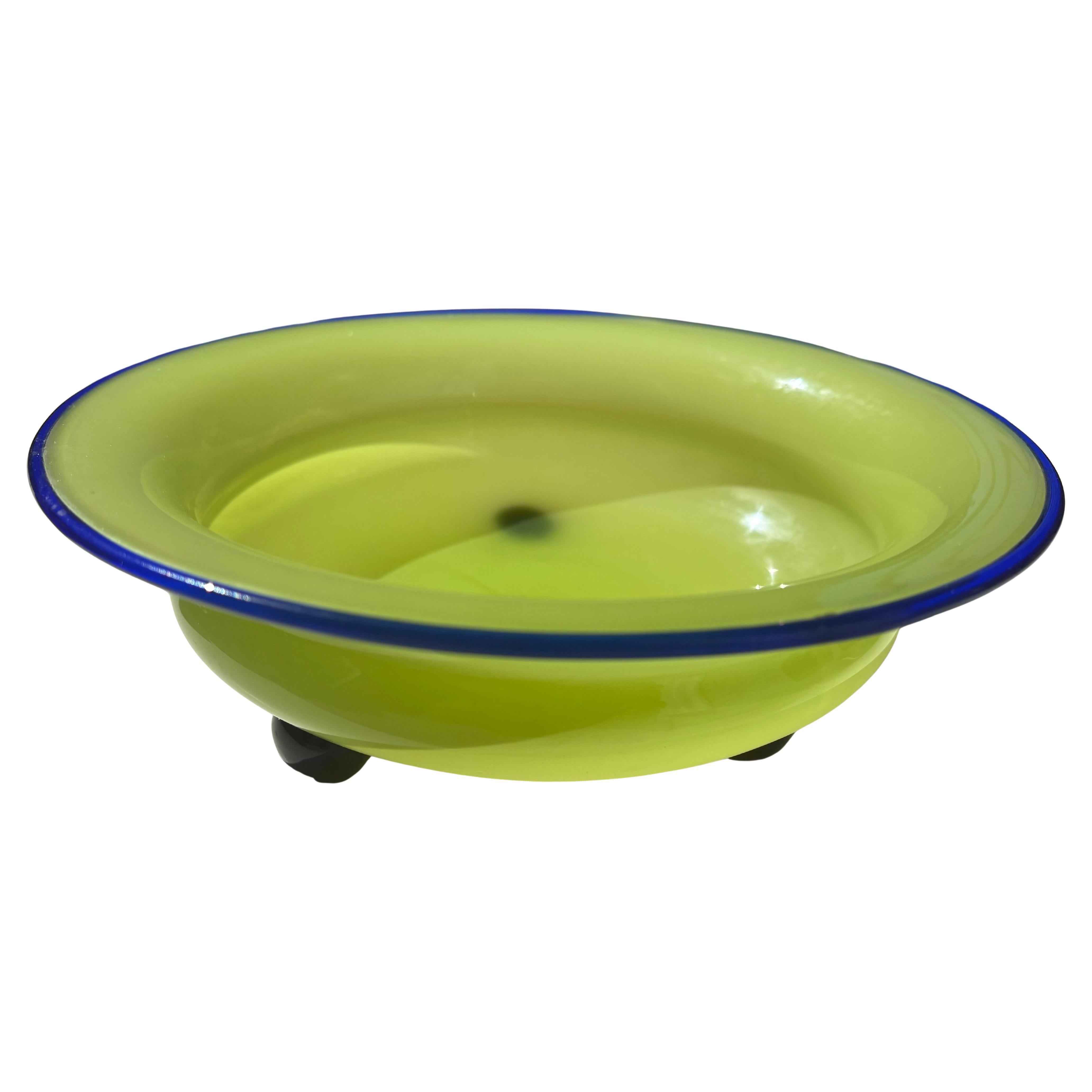Michael Powolny Cuenco con pie de cristal Art Nouveau para Loetz/Bohemian glass Checo. en venta