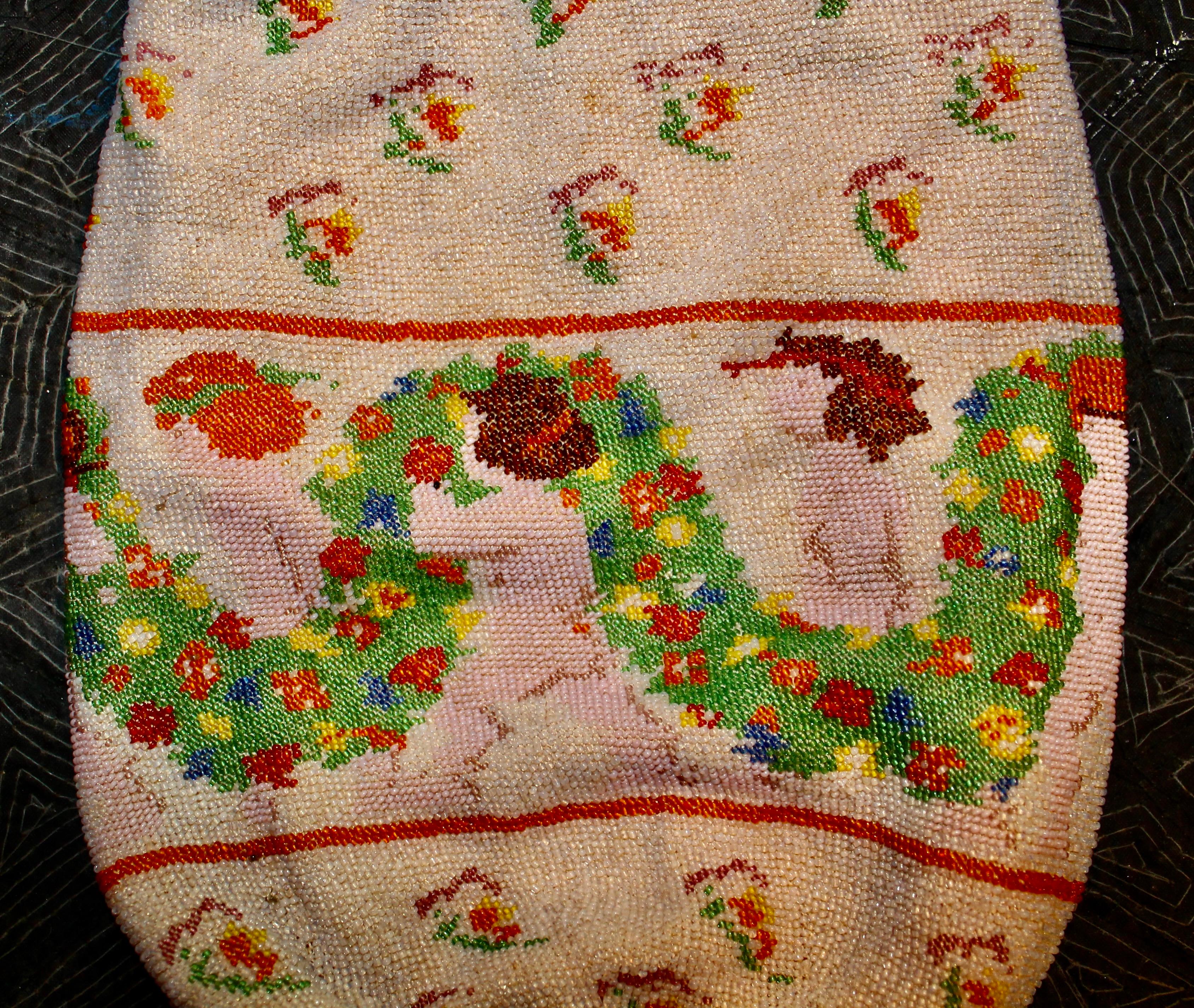 Brown Michael Powolny Attributed WW Beaded Bag For Sale