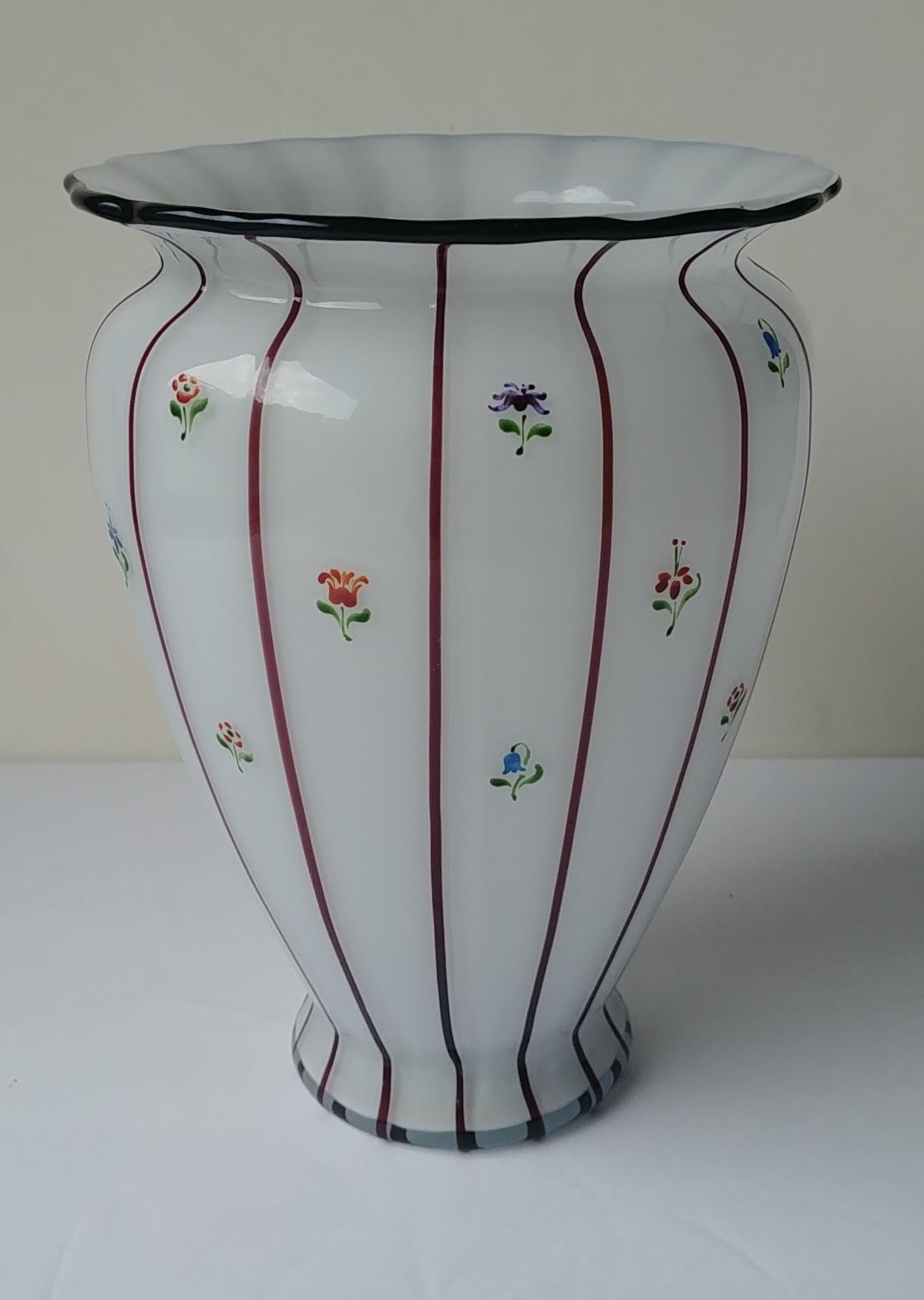 Michael Powolny for Loetz, Large Glass Vase, Hand Painted by Wilms, Art Nouveau In Excellent Condition In Los Angeles, CA