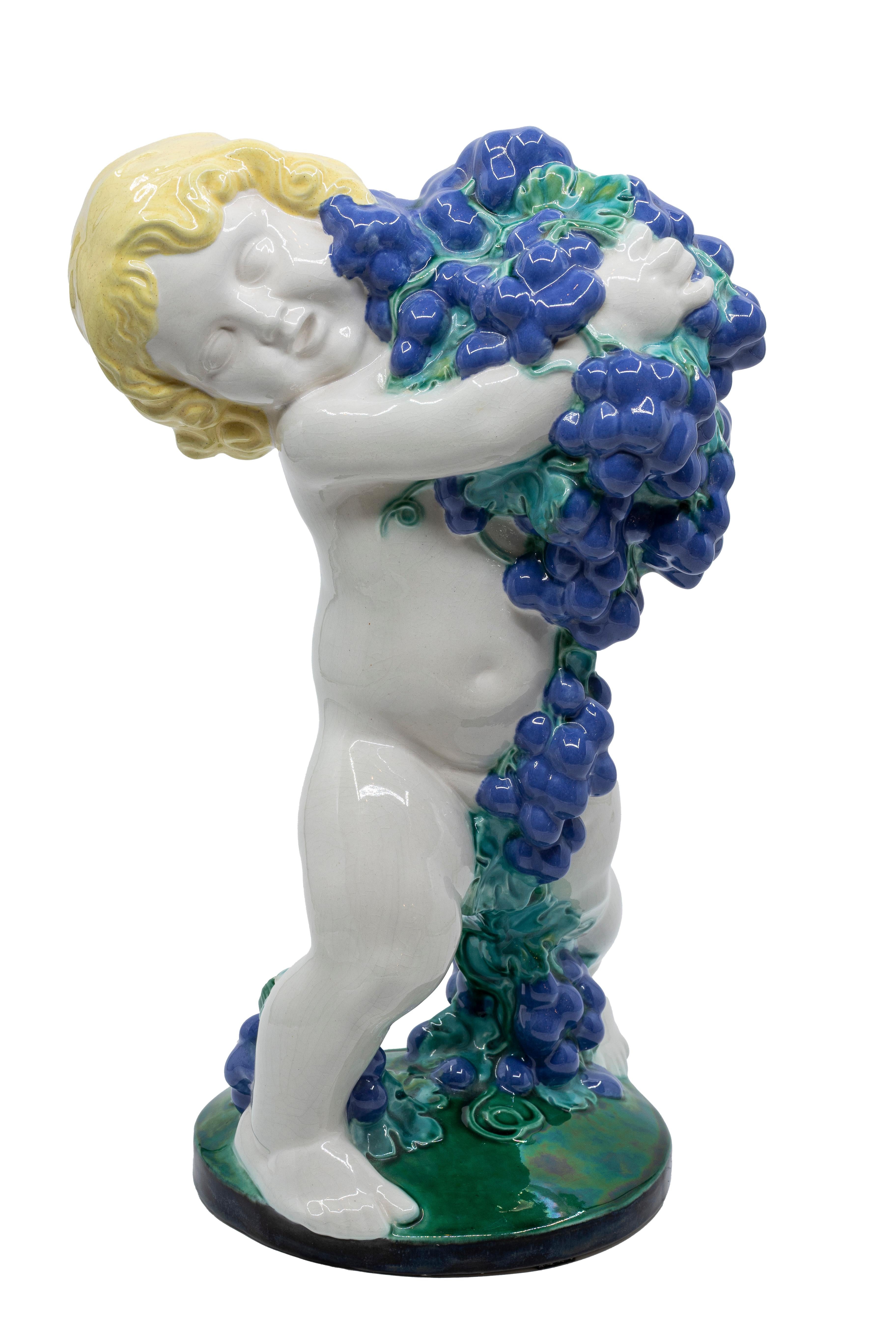 Austriaco Michael Powolny Four Seasons Putti 1906 ca. in vendita