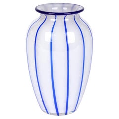 Michael Powolny Loetz Blue Piped Opaline Glass Vase