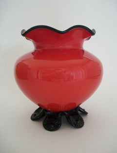 Michael Powolny - Loetz - Bohemian Red Tango Glass Vase - C.R., Early 20th C